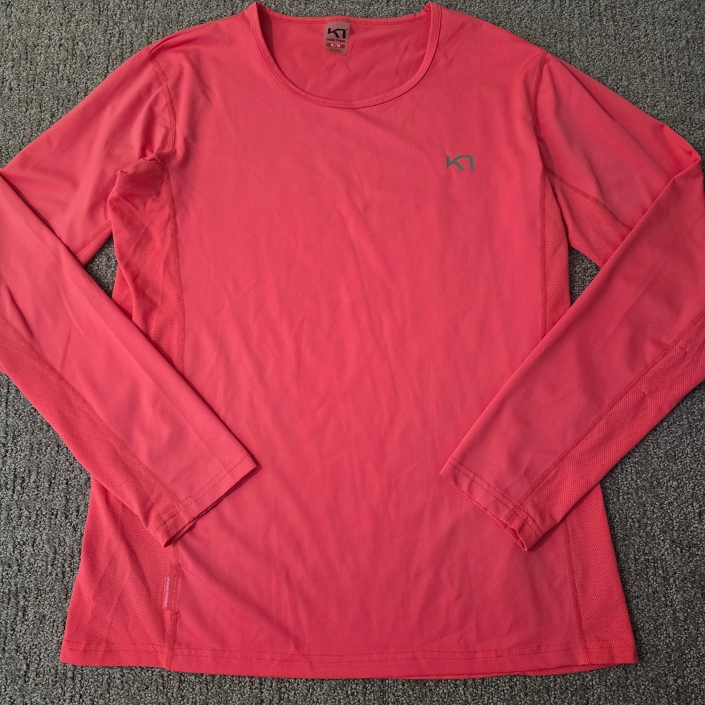 Kari Traa Pink Performance Long Sleeve Running Athletic Top Mesh XL